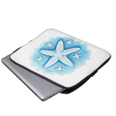 Seestern in Blau Laptopschutzhülle (Vorne Knopf)