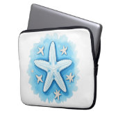 Seestern in Blau Laptopschutzhülle (Vorderseite Links)