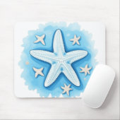 Seestern in Blau Mousepad (Mit Mouse)
