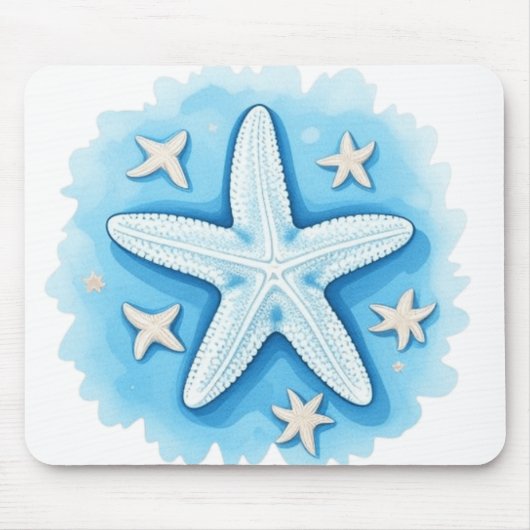 Seestern in Blau Mousepad (Vorne)