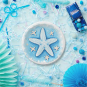 Seestern in Blau Pappteller (Party)