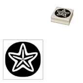 Seestern in schwarzem Kreis Gummistempel (Stempel)