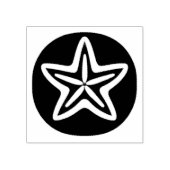 Seestern in schwarzem Kreis Gummistempel (Prägung)
