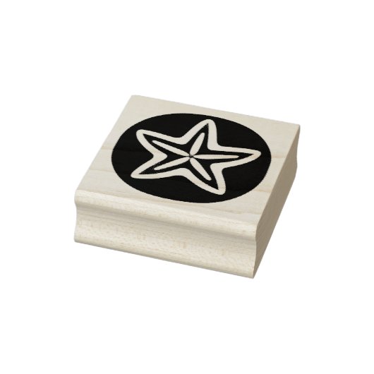 Seestern in schwarzem Kreis Gummistempel (Stempel)