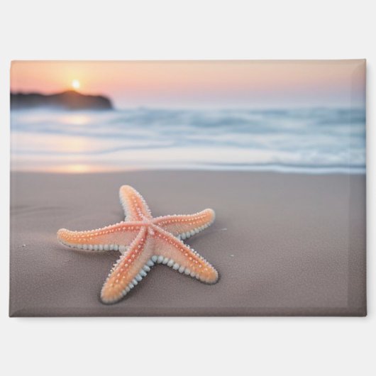 Seestern liegt an einem Strand Magnet (Vorderseite)