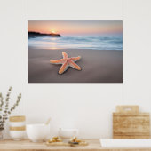 Seestern liegt an einem Strand Poster (Küche)