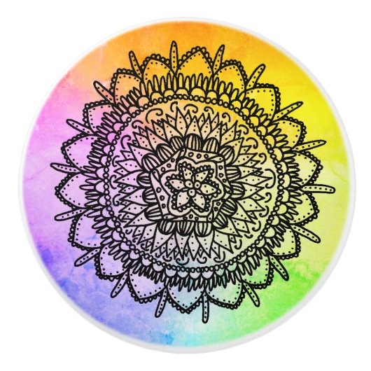 Seestern Mandala Keramikknauf (Vorderseite)