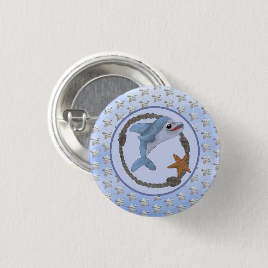 Seestern mit Muster Button (Vorne & Hinten)