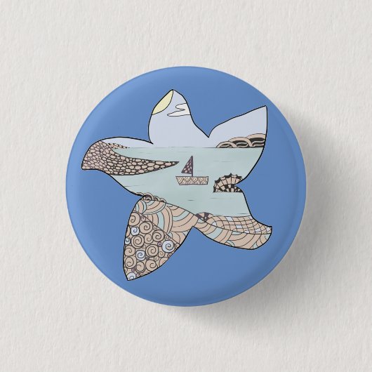 Seestern mit Sammelplatz Button (Vorderseite)