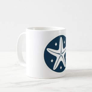 Seestern mit weißen Sternen Kaffeetasse