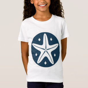 Seestern mit weißen Sternen T-Shirt
