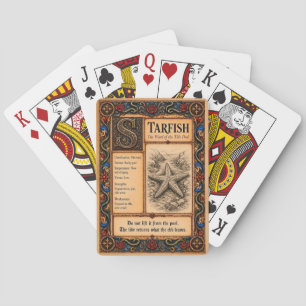Seestern, mittelalterliche Bestiarien-Kunst Spielkarten