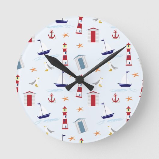 Seestern Runde Wanduhr (Vorderseite)