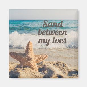 Seestern Sandstrand Ozean Sand Zwischen Den Zehen Magnet