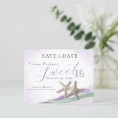 Seestern-Spitze Sweet 16 Save-the-Date (Stehend Vorderseite)