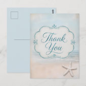 Seestern Strand Vintage-Look Danke Postkarte (Vorne/Hinten)