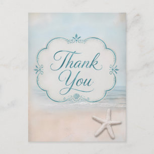 Seestern Strand Vintage-Look Danke Postkarte