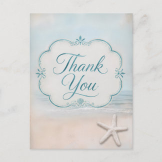 Seestern Strand Vintage-Look Danke Postkarte