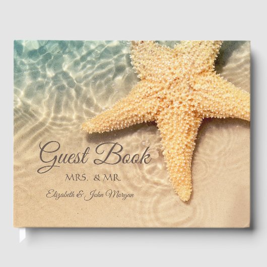 Seestern Strandhochzeit Gästebuch (Vorderseite)