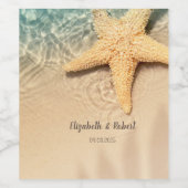 Seestern Strandhochzeit Weinetikett (Einzelnes Label)