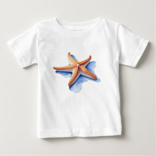Seestern und blaue Silhouette Baby T-shirt