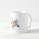 Seestern und blaue Silhouette Kaffeetasse (VorderseiteRechts)