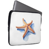 Seestern und blaue Silhouette Laptopschutzhülle (Vorne Rechts)