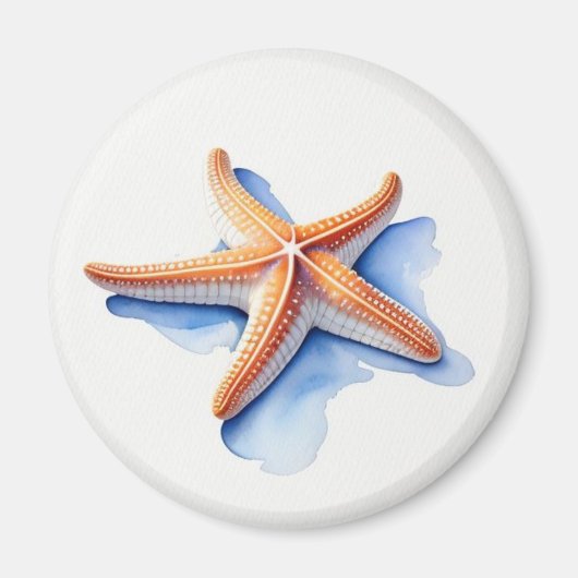 Seestern und blaue Silhouette Magnet (Vorne)