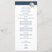 Seestern und Jute Blau Strand Hochzeitsprogramm Programm (Rückseite)