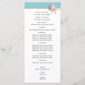 Seestern und Jute-Korallen-Strand-Hochzeitsprogram Programm (Rückseite)