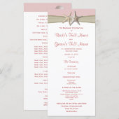Seestern und Jute Rosa Strand-Hochzeitsprogramm Programm (Vorne/Hinten)