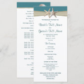 Seestern und Jute-Strand-Hochzeitsprogramm Programm (Vorne/Hinten)