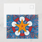 Seestern und Korallen Postkarte (Vorne/Hinten)