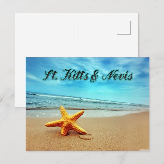 Seestern von St. Kitts & Nevis Postkarte (Vorne/Hinten)