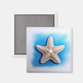 Seestern-Wachsmalstiftzeichnung Magnet (Vorderseite/Rückseite)