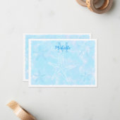 Seestern Wasserfarbe Individuelles Monogramm Paste Mitteilungskarte (Vorderseite/Rückseite Beispiel)