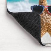 Seestern winkt mit der amerikanischen Flagge Mousepad (Ecke)