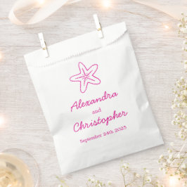 Seestern & Wirbel Rosa & Weiß Gefälligkeitssäcke Geschenktütchen