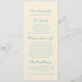 Seesternblaues u. Sahnehochzeitsabendessenmenü Menükarte (Rückseite)