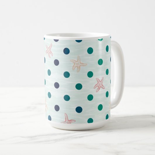 Seesternchen-Punkt-Tanz Kaffeetasse (VorderseiteRechts)
