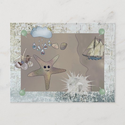 Seesterncollage Postkarte (Vorderseite)