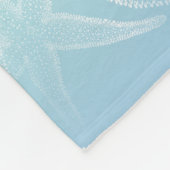 Seesterne Aqua Blau Strand Fleece Decke (Ecke)