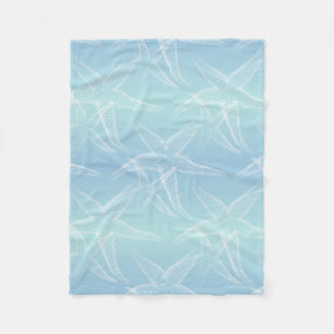 Seesterne Aqua Blau Strand Fleece Decke