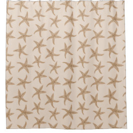 Seesterne auf frischem Elfenbein Duschvorhang