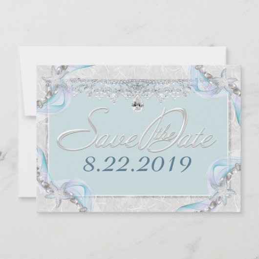 Seesterne & Diamanten Save the Date (Vorderseite)
