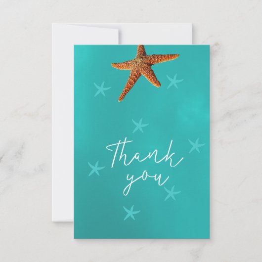 Seesterne Hochzeit am Strand danke Ihnen Skript aq (Vorderseite)