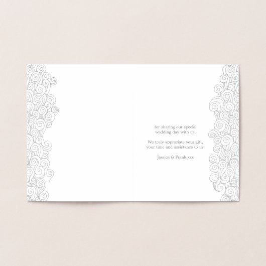 Seesterne Hochzeit metalih danke Folienkarte (Innenseite)