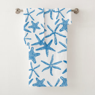 Seesterne in blau badhandtuch set
