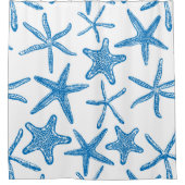 Seesterne in blau duschvorhang (Vorderseite)