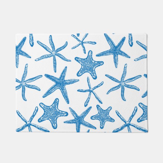 Seesterne in blau fußmatte (Vorderseite)